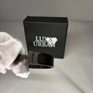 Matte Black Bangle Bracelet Men and Women 19 cm